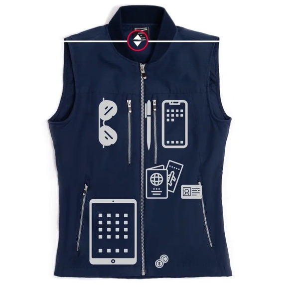 SCOTTeVEST Women's Blue Travel Vest Sz M – 9 Pockets – Tec Utility 101 Vest NWT - Picture 3 of 4